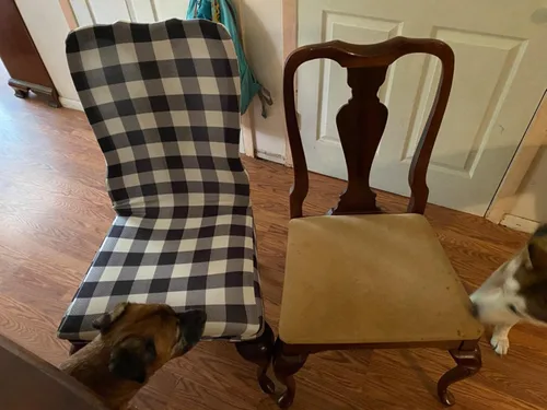 Miniatura 5 de SoulFeel Juego de 4 fundas para silla Parsons de lana cuadriculada, extraíbles y lavables, elásticas de elastano para comedor, restaurante, hotel