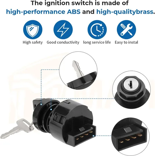 Miniatura 4 de M MATI Interruptor de llave de encendido 2 posiciones 4 pines para Polaris 2000-2001 Sportsman Scrambler Magnum Trail Blazer Trail Boss Xpedition