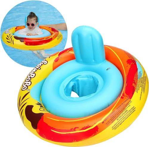 Miniatura 7 de Flotador inflable de natación para bebé con asiento de seguridad, juguetes divertidos para piscina para niños de 6 a 36 meses
