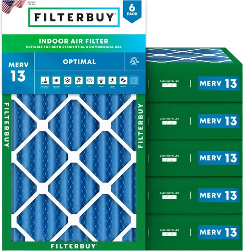 Miniatura 15 de Filterbuy Filtro de aire MERV 13 de 8 x 14 x 1 pulgadas para defensa óptima contra el humo y la alergia (paquete de 6), repuesto de filtros