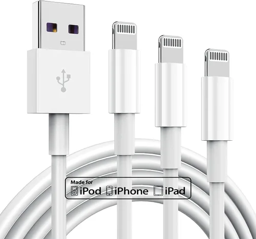 Miniatura 24 de TUMABER Paquete de 2 cables de carga para iPhone de 3 pies con certificación MFi de Apple, cable Lightning a USB de 3 pies, carga rápida de 2.4 A