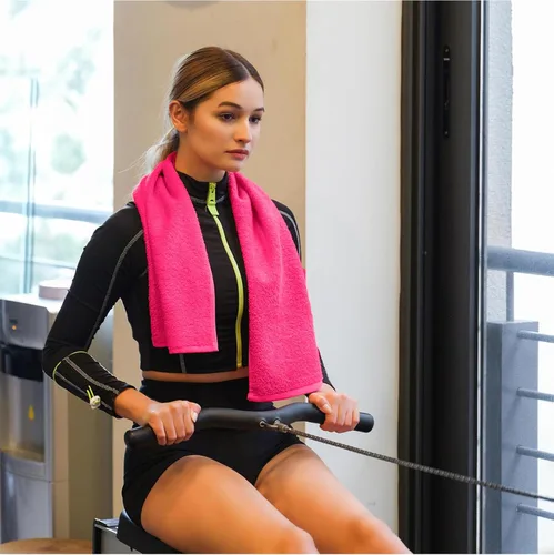 Miniatura 8 de NUKURA Toalla de sudor de gimnasio de 12 x 40 pulgadas, 450 GSM, 100% algodón, alta absorción, entrenamiento extrasuave y de secado rápido, yoga