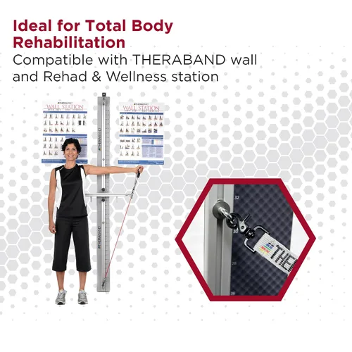 Miniatura 6 de Banda de bienestar profesional TheraBand con tubos resistentes de látex y conectores, 18 pulgadas, 2 Rojo - Medio - Nivel 3