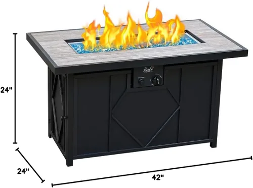 Miniatura 10 de BALI OUTDOORS - Mesa rectangular de gas propano para hoguera (42 pulgadas, 60.000 BTU)