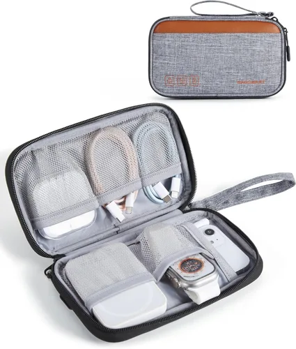 Miniatura 8 de BAGSMART Organizador de cables de viaje pequeño, organizador técnico para cargador, teléfono, negro