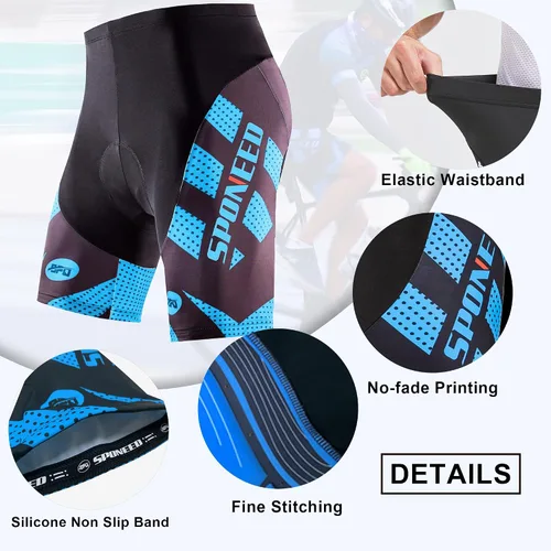Miniatura 71 de sponeed Pantalones cortos de ciclismo para hombre, pantalones acolchados para ciclismo, ropa de ciclismo