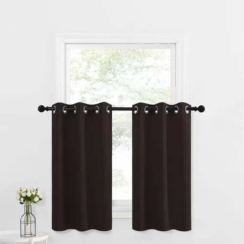 Miniatura 105 de NICETOWN Cortinas opacas de cocina para ventana sobre el fregadero, aislamiento térmico, decoración del hogar, pequeños niveles opacos con ojales