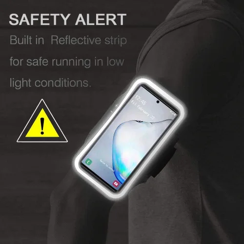 Miniatura 7 de Brazalete para Galaxy Note 10+, 9, 8, JEMACHE Gym Run, resistente al agua, para Samsung Galaxy Note 8/9/10 Plus con soporte para llaves (negro)