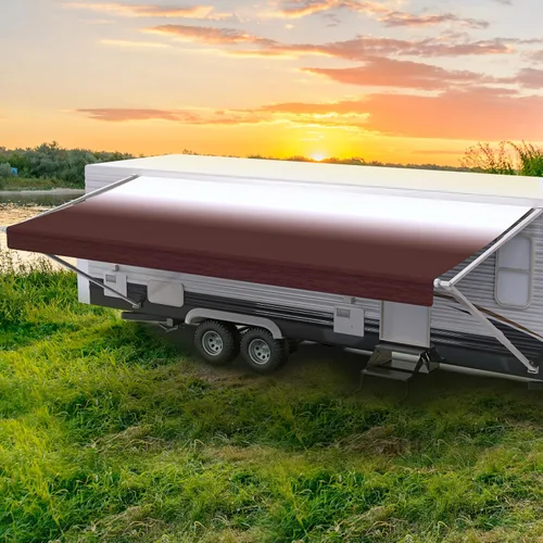 Miniatura 9 de Shade Pro RV Tela de repuesto para toldo Vinilo duradero de grado premium 16' [tela de 15' 2"], toldo para cámper azul grisáceo en degradé Slate