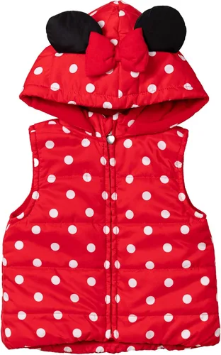 Miniatura 4 de Disney Minnie Mouse - Conjunto de camiseta y leggings acolchados con cremallera y chaleco de 3 piezas para bebés y niños grandes