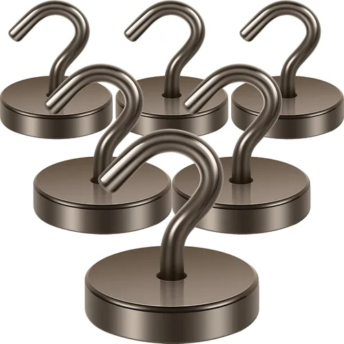 Miniatura 11 de Neosmuk Ganchos magnéticos extrafuertes con resistencia de más de 27 lbs, con imanes de tierras raras resistentes para refrigerador, crucero, Bronce