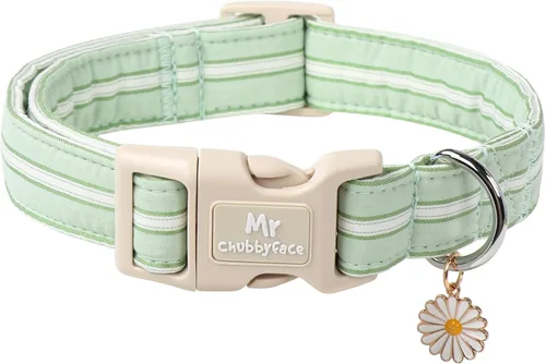 Miniatura 22 de MR.CHUBBYFACE· Collar de perro de primavera y verano, lindos collares de perro de limón verde, collar ajustable de tela natural suave para perros