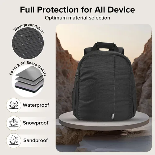 Miniatura 4 de Mochila para cámara pequeña - Impermeable Profesional DSLR Cámara Bolsa Mochila de fotografía con interior personalizable, para Canon Nikon Sony