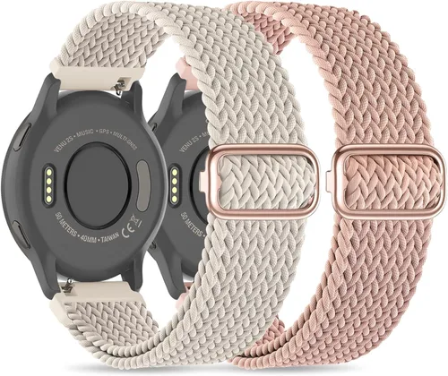 Correas de reloj de nailon elásticas trenzadas de 0.71 pulgadas compatibles con Garmin Venu 3S/Venu 4 de 1.614 pulgadas/Venu 2S/Vivoactive
