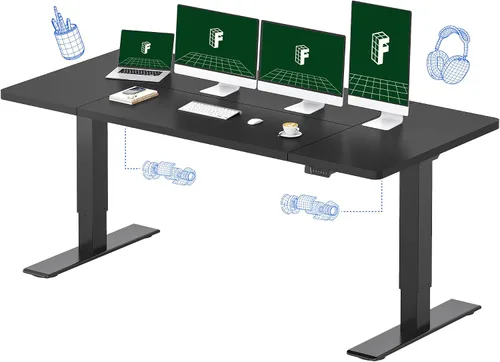 Miniatura 21 de FLEXISPOT Escritorio Eléctrico de Pie de Una Pieza, 60 x 24 Pulgadas Escritorio Ajustable con Superficie Sin Costuras, Ajuste de Altura con Parte
