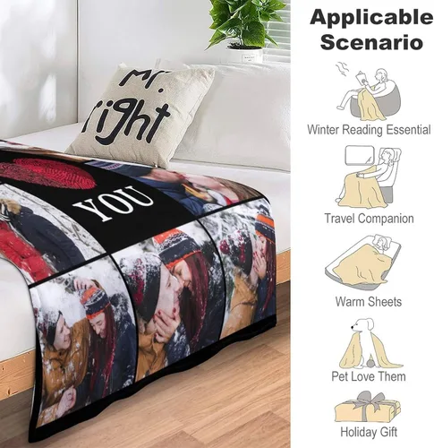 Miniatura 6 de Regalos personalizados de cumpleaños para el Día del Padre, para papá, abuelo, hombres, manta personalizada con fotos para mi papá, regalos de hija