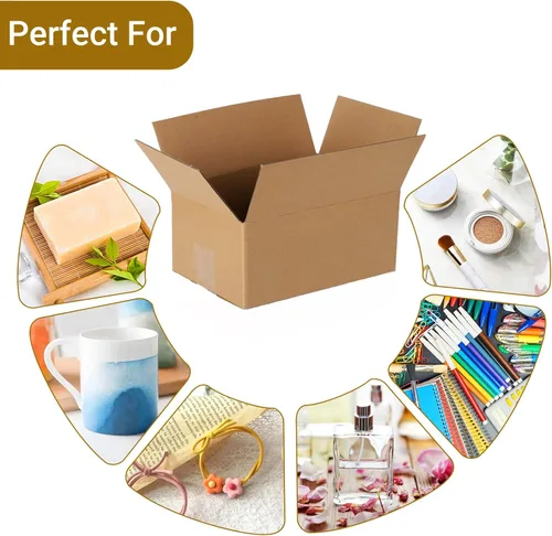 Miniatura 4 de zmybcpack Paquete de 25 cajas de envío de 10x7x5 pulgadas, cajas de cartón para envío, sobres de cartón corrugado Kraft, sobres de cartón para envío