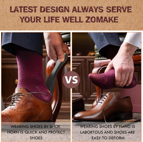 Miniatura 2 de ZOMAKE Long Shoe Horn for Seniors Men,Metal Shoehorn Long handle for Boots, Shoe Spoon Helper
