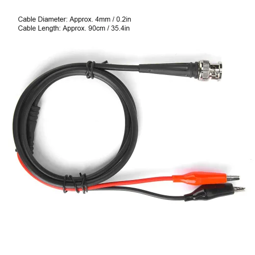 Miniatura 4 de Cable coaxial con clip BNC, generador de señal de función, accesorios de línea de prueba, 35.4 in, 50 Ω para generador de señal