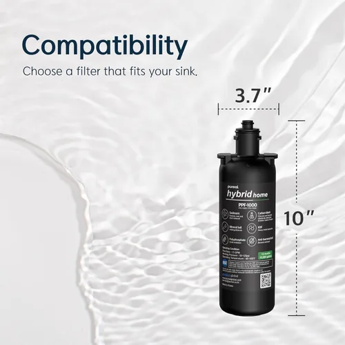 Miniatura 6 de Pureal Cartucho de repuesto para filtro de agua para debajo del fregadero, sistema completo certificado NSF/ANSI 42 y 372, elimina PFAS, plomo