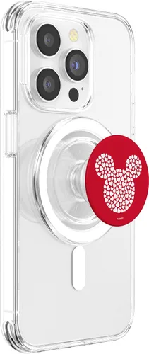 Miniatura 3 de Disney Icono de Mickey Mouse relleno de corazones en rojo PopSockets MagSafe PopGrip para iPhone