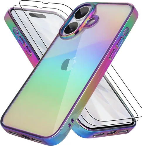 Miniatura 7 de Bonoma Funda magnética para iPhone 13 【Soporte para Magsafe】Protector de cámara de lujo de cristal fluorescente iridiscente con láser brillante + 2