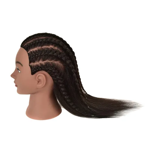 Miniatura 5 de RIHANNAHAIR - Cabello humano 100% real estilo afro, incluye cabeza de maniquí para peluquería: prácticas de estilismo, trenzado, rizado, estilizado