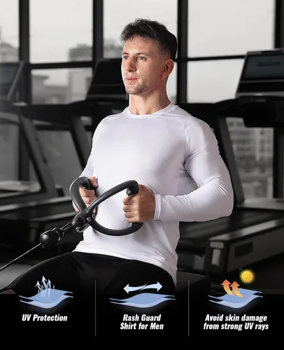 Miniatura 5 de Niksa Paquete de 25 camisetas de compresión para hombre, camiseta de compresión de manga cortalarga, camiseta de entrenamiento para hombre
