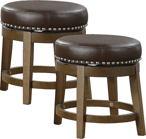 Miniatura 10 de Lexicon Blueridge Taburete giratorio de altura de comedor (juego de 2), 19.5 pulgadas SH, negro