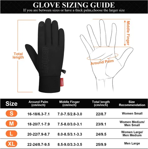 Miniatura 7 de LANYI Guantes de invierno para correr, ligeros, con pantalla táctil, antideslizantes, resistentes al viento, guantes de ciclismo, trabajo, guantes