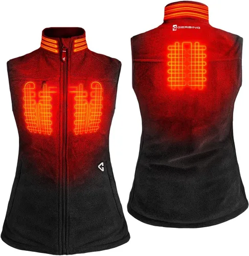 Miniatura 3 de Gerbing Chaleco de forro polar termita 2.0 para mujer de 7 V, elegante chaleco térmico con batería para mujer, 8 horas de batería de reserva