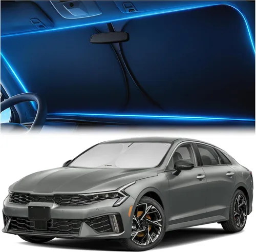 Miniatura 25 de Parasol para parabrisas para Honda Civic 2022 2023 2024 2025 2026 – Tecnología innovadora sin paso de luz, recorte para espejo, bloquea el 99%