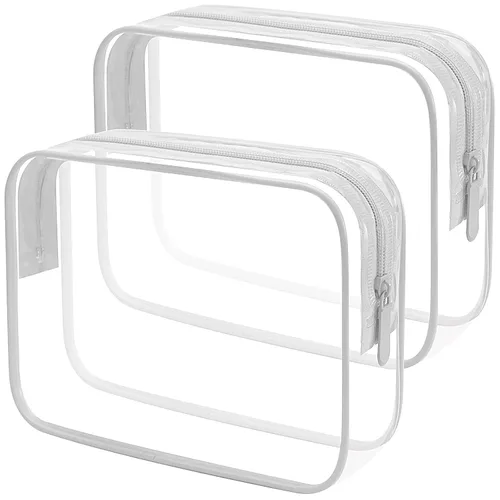Miniatura 8 de Bolsa de aseo transparente Lermende aprobada por la TSA, bolsa de viaje de mano, bolsa de equipaje de mano de un cuarto, tamaño 3-1-1, bolsa de aseo
