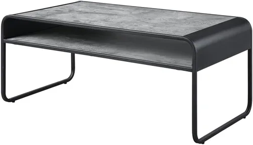 Miniatura 5 de Acme Muebles Mesa de centro rectangular con estante abierto, gris concreto y negro