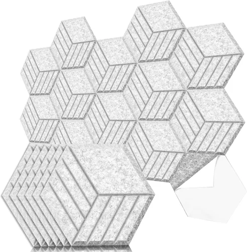 Miniatura 11 de Art3dwallpanels Paquete de 12 paneles acústicos autoadhesivos, 14" X 12" X 0.4" paneles de pared insonorizados, paneles de absorción de sonido