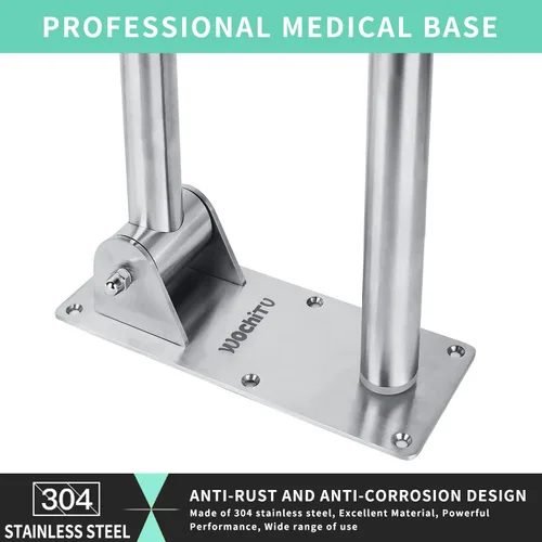 Miniatura 2 de Rieles de seguridad de inodoro de acero inoxidable de 29.5 pulgadas, barra de agarre abatible para baño para discapacitados con portapapeles