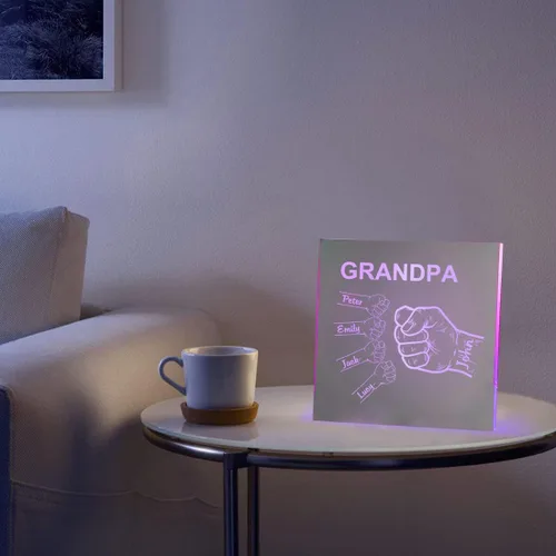 Miniatura 3 de Espejo personalizado con nombre del puño, letrero del día del padre, espejo acrílico personalizado de 1 a 10 nombres, espejo de pared para abuelo