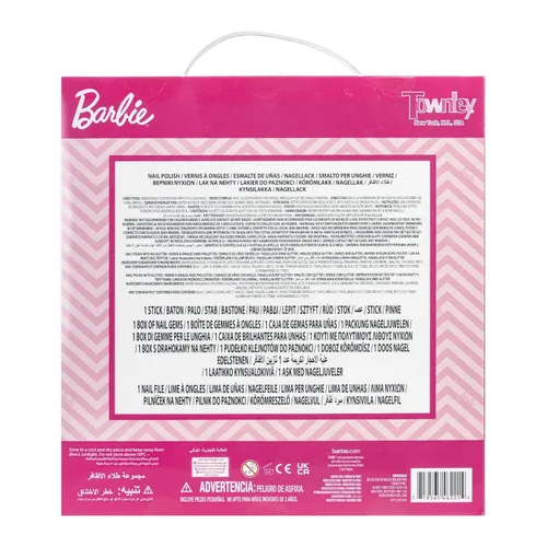 Miniatura 9 de Barbie Movie - Juego de 18 esmaltes de uñas a base de agua para niños, incluye esmalte de uñas, gemas de uñas, lima de uñas para mayores de 3 años