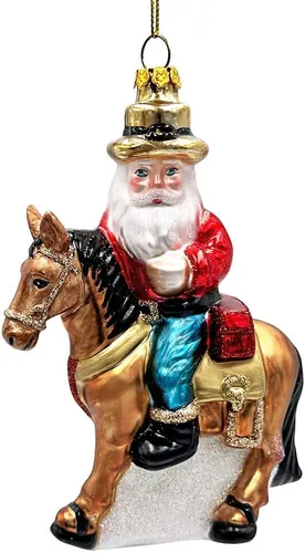 Miniatura 35 de Adorno de cristal soplado a mano de Papá Noel de safari aventurero, decoración navideña temática de viaje de explorador africano de la selva