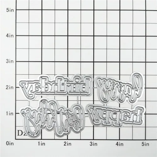 Miniatura 3 de DzIxY Shadow Two Words Happy Birthday - Troqueles de corte de metal para hacer tarjetas, papel de relieve, troquelados, plantillas de máquina para 41