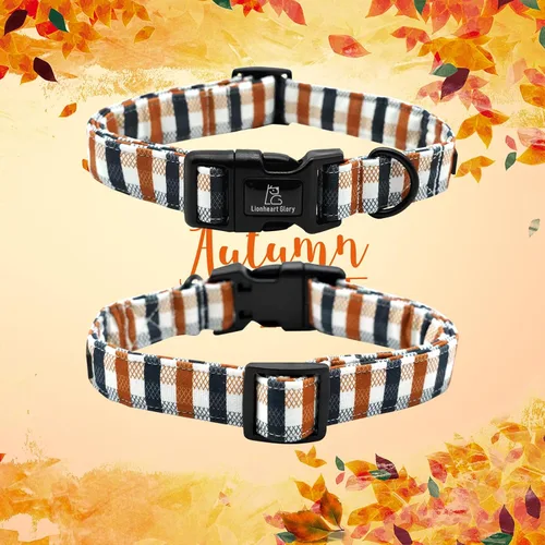 Miniatura 3 de Lionheart glory - Collares de perro de tela escocesa, collar de perro con lazo, collar de perro ajustable y resistente para perros grandes, Collar