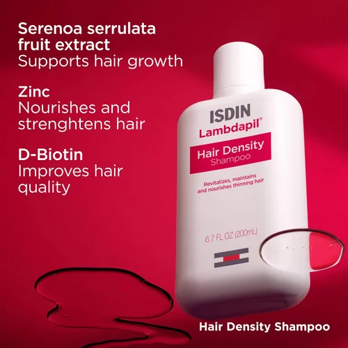 Miniatura 6 de ISDIN Lambdapil Champú para la pérdida del cabello, revitaliza y nutre el cabello adelgazante para un cabello más grueso y completo, 6.7 onzas