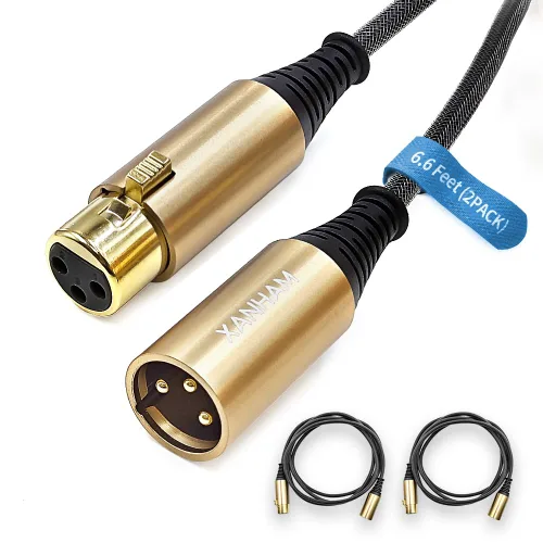 Miniatura 11 de Cable XLR de 3.3 pies/3.3 ft de micrófono de 3 pines hembra a macho, cable blindado equilibrado, trenzado de fibra con cable de micrófono de cobre