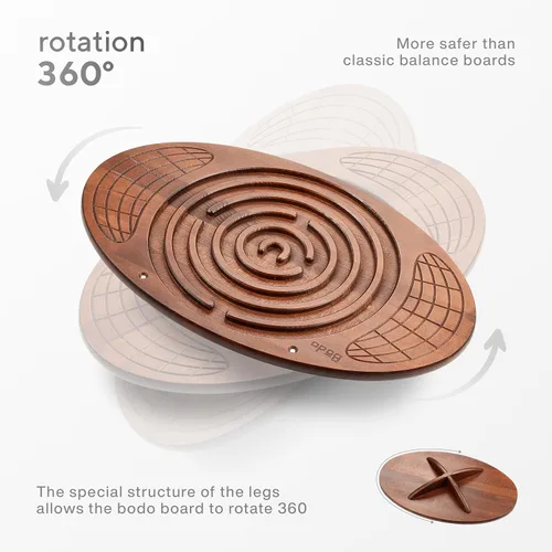 Miniatura 6 de Tabla de Equilibrio Bodo Maze - Tabla de Oscilación de Madera para Niños, Pequeños, Adolescentes y Adultos para Entrenamiento de Ejercicio