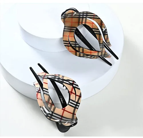 Miniatura 5 de 2 pinzas para el cabello con forma de corazón para cola de caballo, pasadores elegantes para mujeres, accesorios para el cabello rizado (celosía)