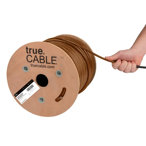 Miniatura 13 de trueCABLE Cat6 Entierro directo, relleno de gel, 500 pies, negro, impermeable, CMX, cobre sólido desnudo de 23 AWG, 550 MHz, PoE++ (4PPoE), listado