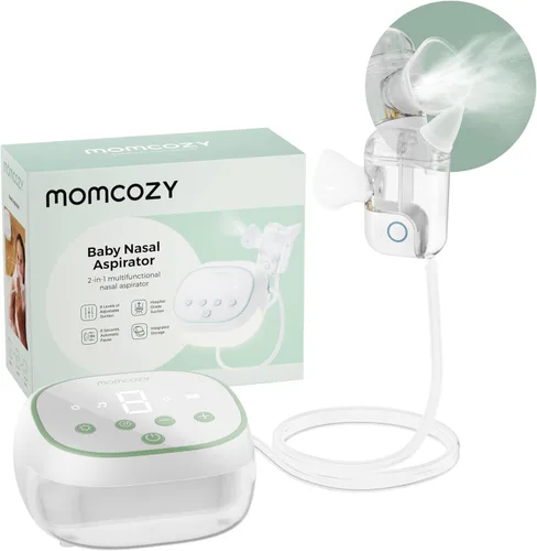 Momcozy BreezyClear Pro™ Aspirador Nasal para Bebé, Succionador de Nariz de Grado Hospitalario de 75 kPa con 9 Niveles de Succión Ajustables,