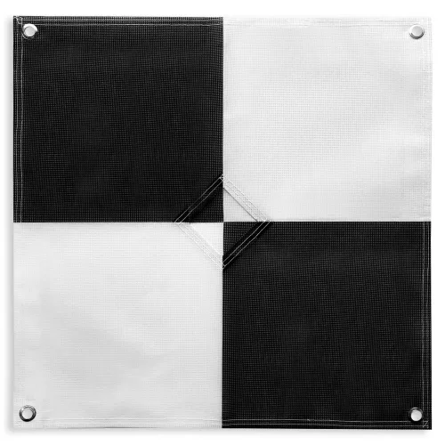 Miniatura 11 de Sky High Bull's-Eye Punto de control de tierra degradable para drones (24 x 24 pulgadas) GCP con 30 grapas (tablero de ajedrez negro/blanco)