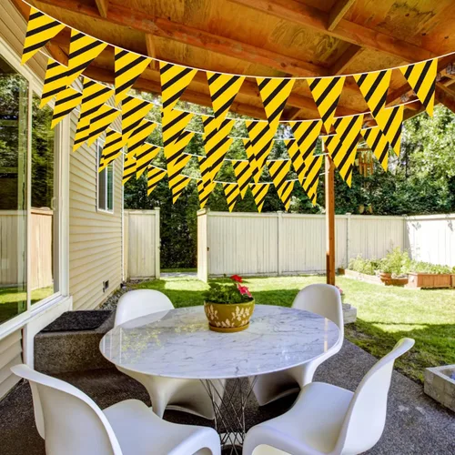 Miniatura 7 de Paquete de 5 banderines de construcción – Bandera temática de camión volquete para niños, decoración de banderines triangulares para fiesta