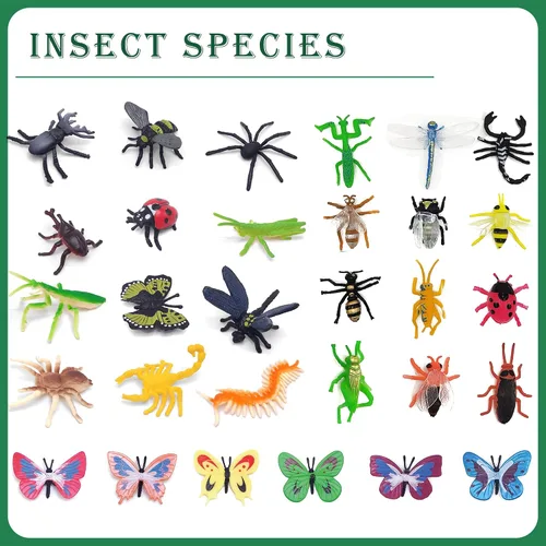 Miniatura 8 de YZXODN Paquete de 102 mini juguetes de insectos, figuras realistas de juguetes de insectos para niños, insectos de plástico falsos para fiesta